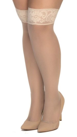 Nude Lace Thigh High Stockings for Women