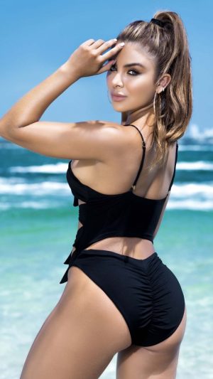 Stylish Cutout Black One-Piece Swimsuit for Women