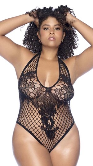 Mapale 1115X Floral Fishnet Bodysuit