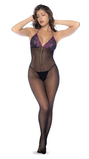 Mapale 1122 Fishnet and Lace Bodystocking Set